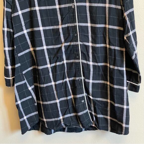 Target XL Stars Above plaid pajama nightgown black white cozy cabincore - Picture 3 of 7